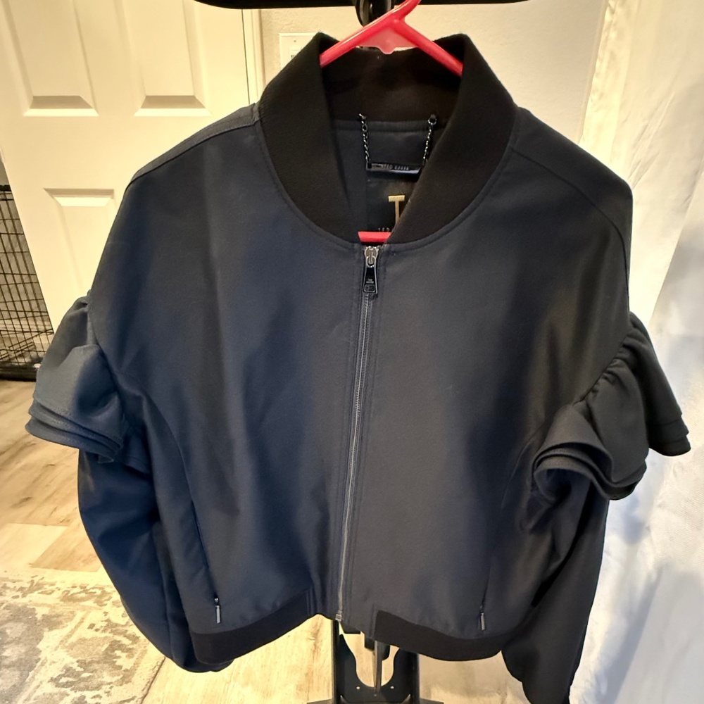 Ted Baker Black Ruffle Shoulder Jacket